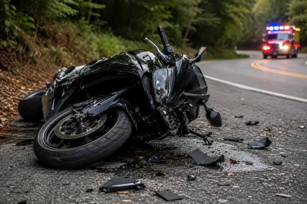 Motorcycle crash along anderson county