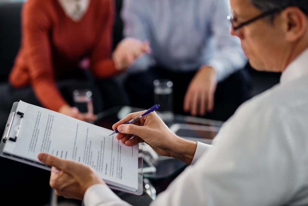 Personal injury victim consulting with a lawyer in Columbia South Carolina about compensation claim