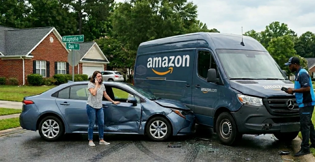 amazon delivery driver accident attorney south carolina handling DSP crash injury claim and insurance liability case