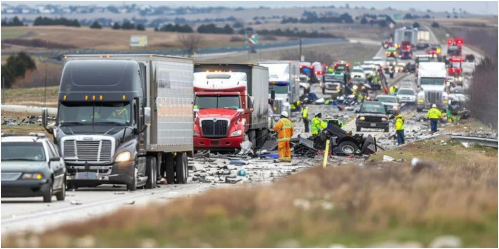 Big truck accident types South Carolina showing 18-wheelers, dump trucks, tankers, flatbeds, and box trucks involved in crashes and liability risks