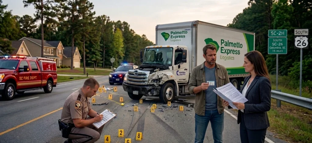 Comparison of moving truck accident liability in South Carolina showing rental truck vs commercial box truck and responsible parties.