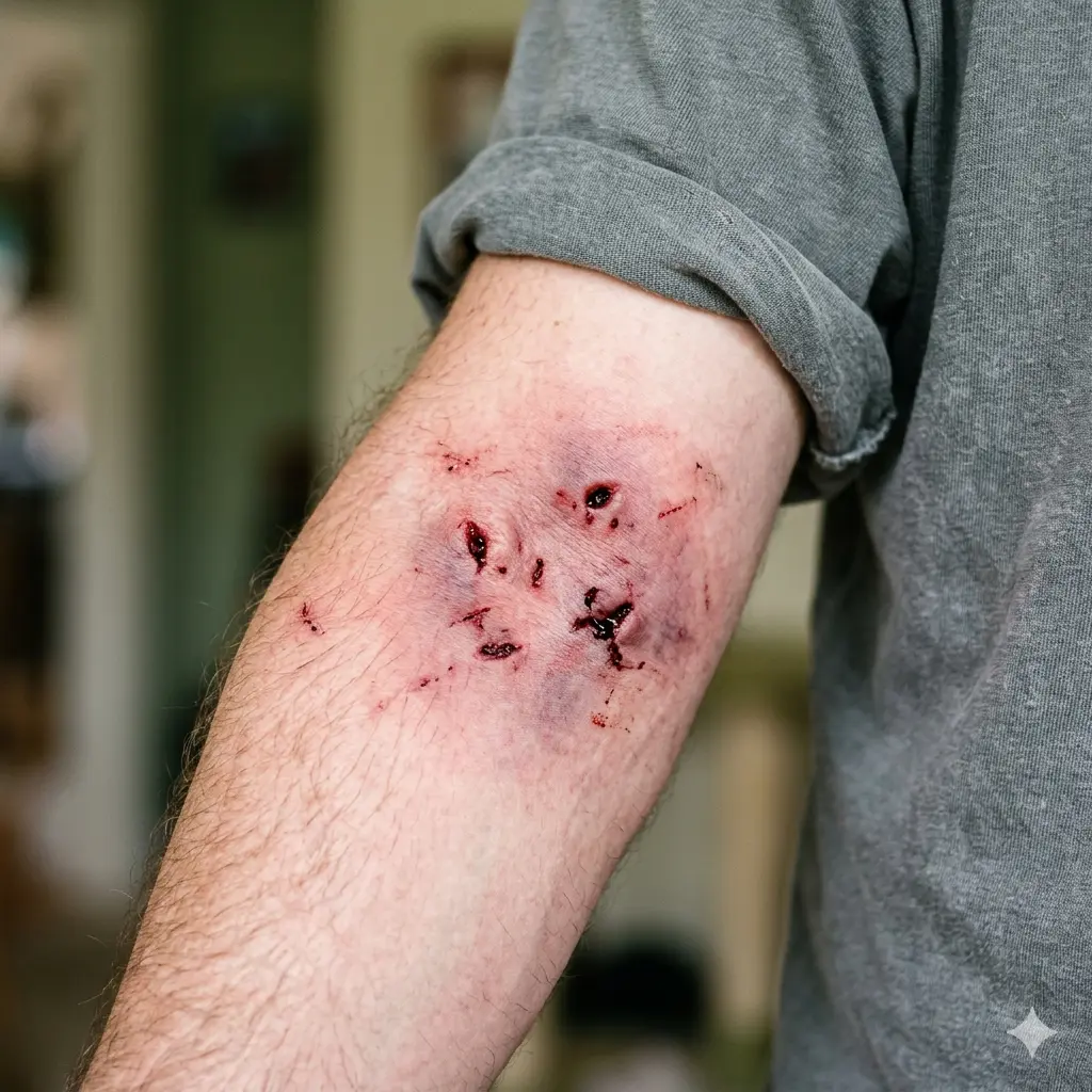 South Carolina dog bite law injury close up showing arm wound from dog attack