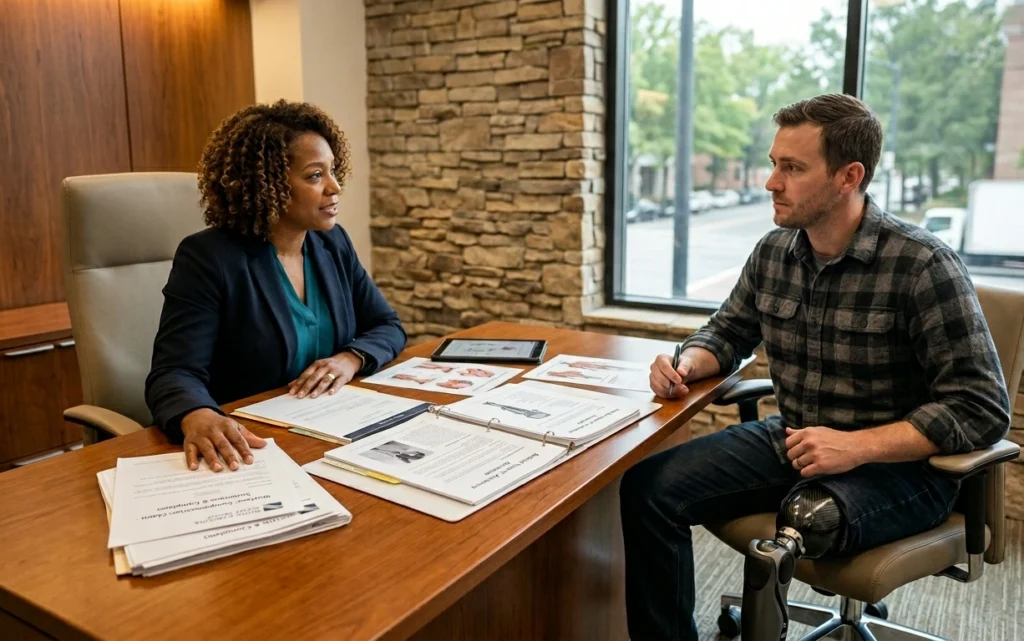 Amputation injury attorney South Carolina helping patient with prosthetic recovery
